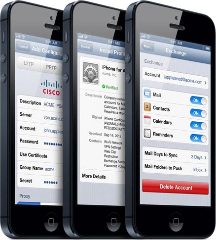 Apple IT Center gestion entreprise iPhone iPad corporate
